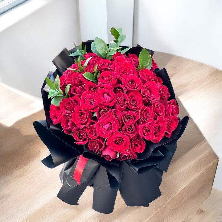 51 red roses bouquet