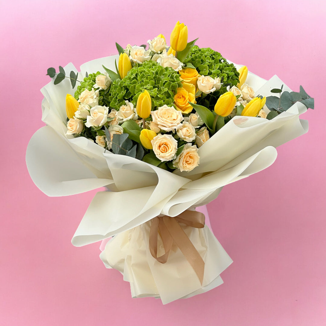 Tradition's Touch yellow flower bouquet