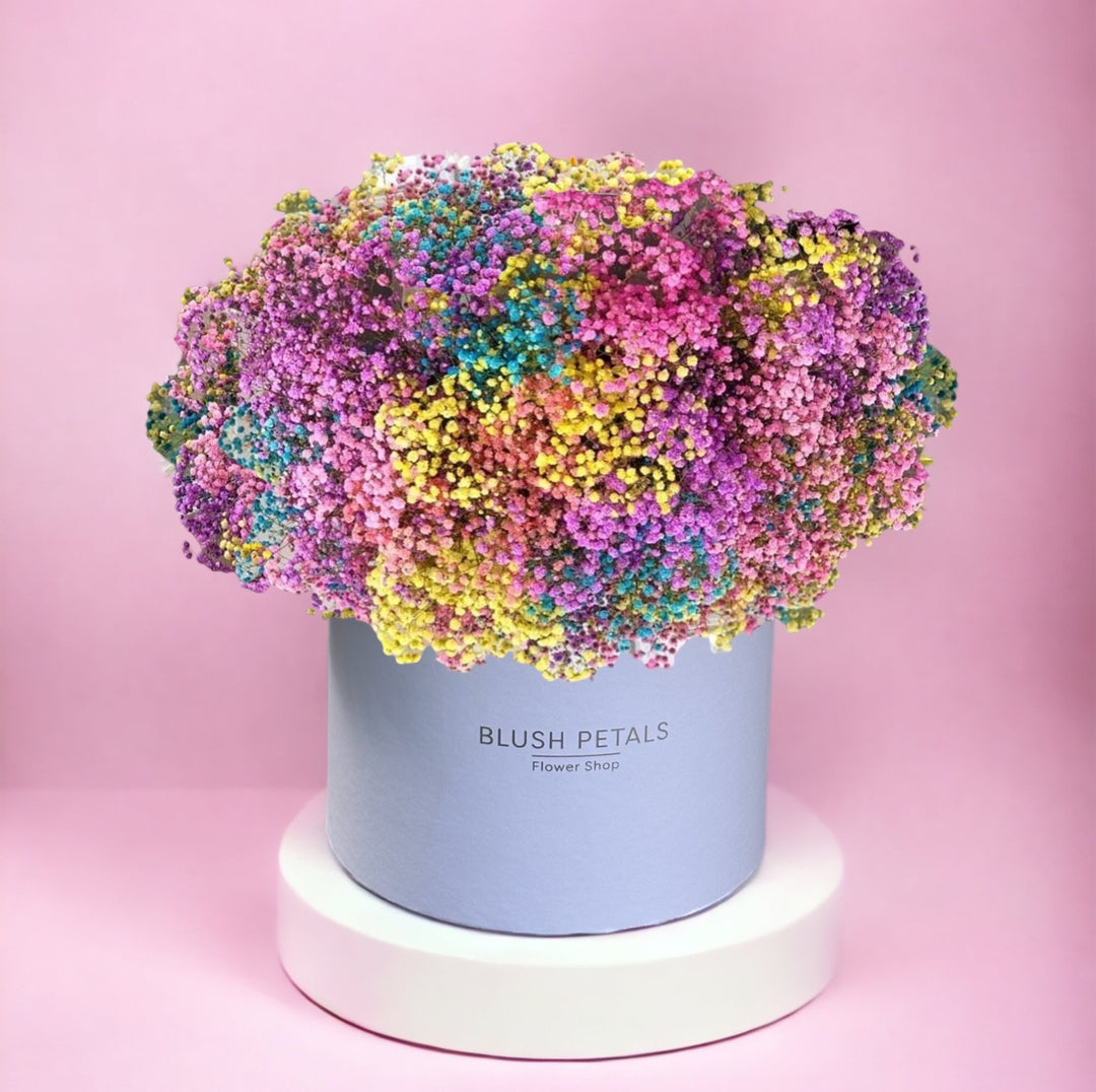 rainbow gypsophila rainbow flower bouquet