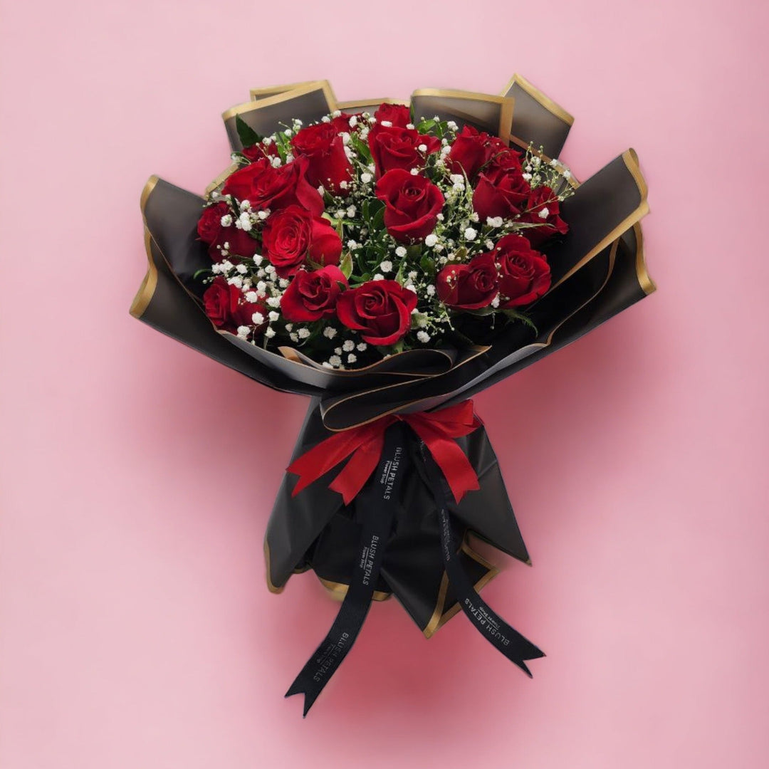 buy red roses hand bouquet