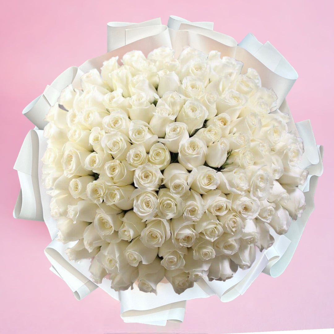 You’re Special White Roses Hand Bouquet for Valentines Day