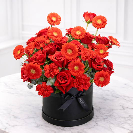 Fiery Red Flower Box