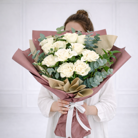 Elegant White Rose Bouquet