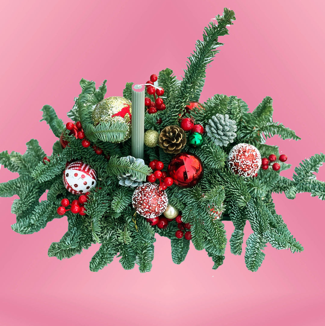 Frosted Pine Petals | Christmas bouquet centerpiece