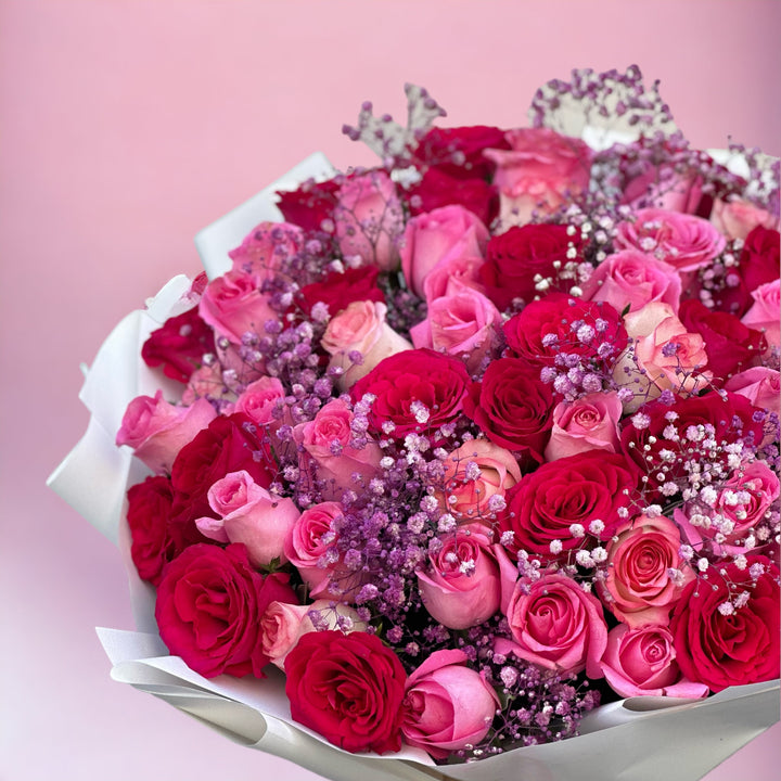 Pink Red rose Bouquet delivery dubai